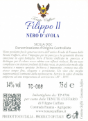 <strong>Tenute Cuffaro</strong> - Filippo II<br />Etichetta retro